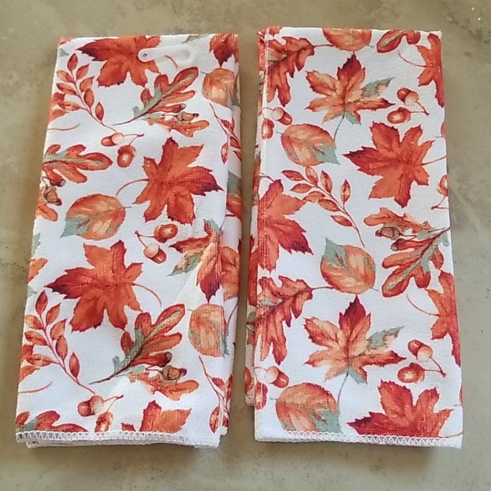 Set of 2 Fall Microfiber Kitchen Towel